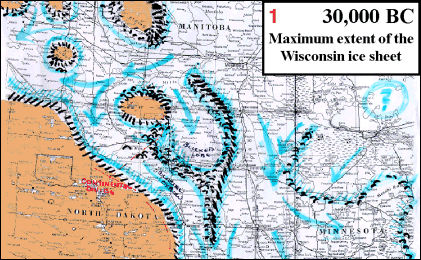Map: maximum extent of the Wisconsin ice sheet.
