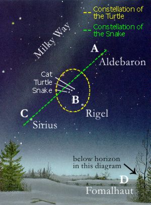 Illustration: reconstruction of hypothetical Turtle and Snake constellation.